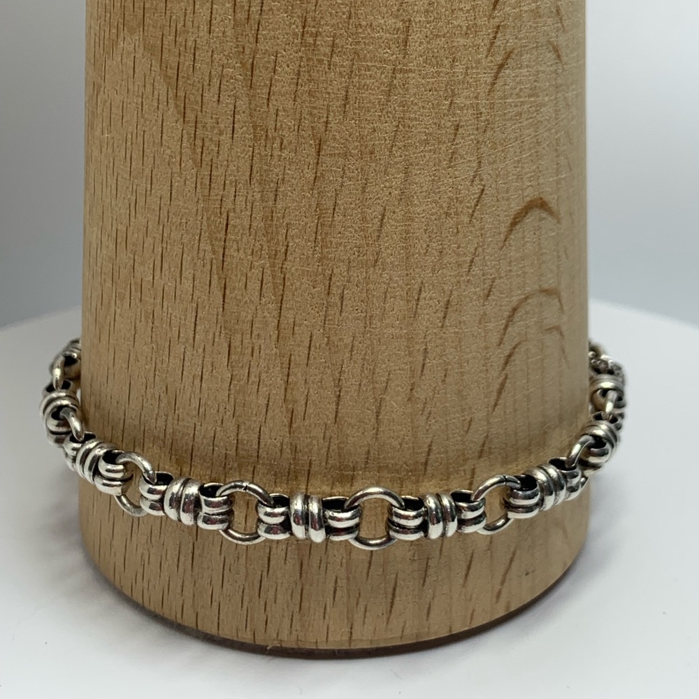 Sterling Silver ‘Candy Wrapper’ Link Toggle Clasp… - image 1